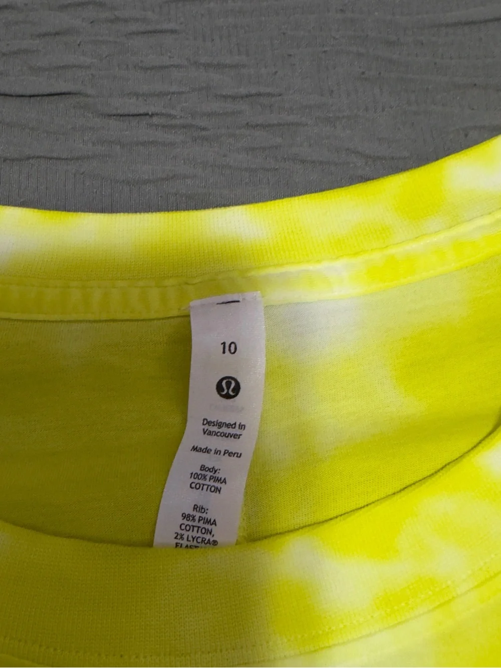 lululemon athletica Yellow Tie-Dye Short Sleeve Tee